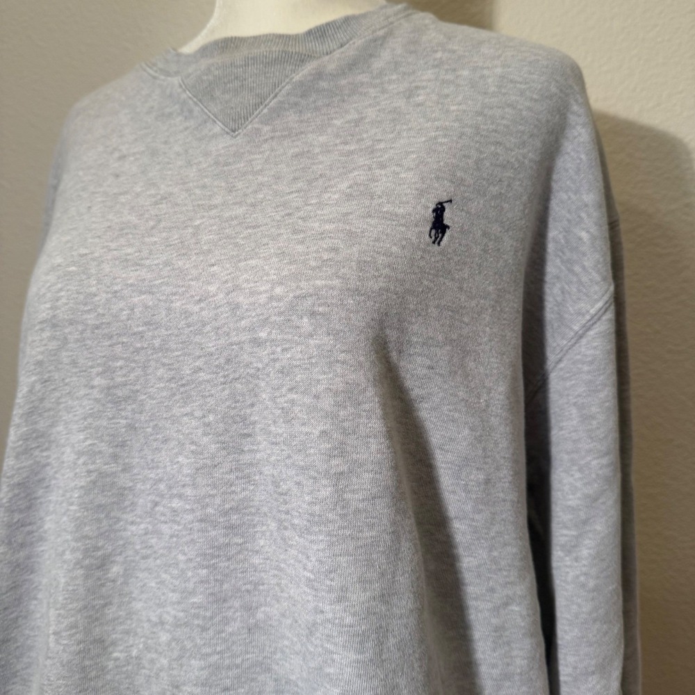 Vintage Polo‎ Sport Ralph Lauren Sweatshirt Gray Crewneck Pony Logo Large USA